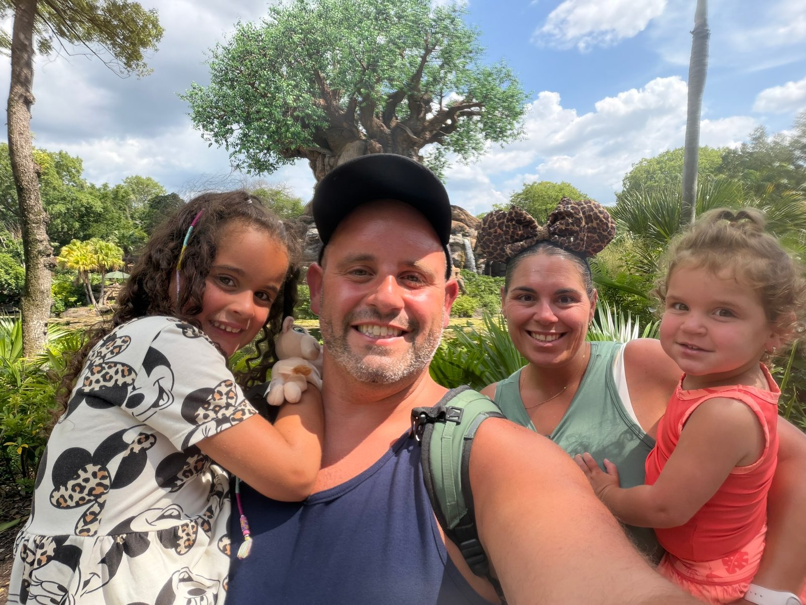 Michelle, Sean, and their two children at Disney’s Animal Kingdom